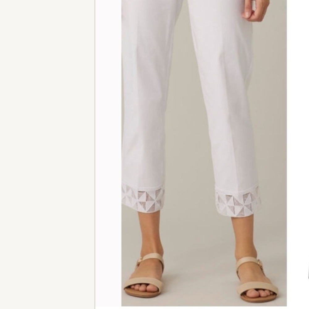 Akris Punto Pants with Lace Detail Hems